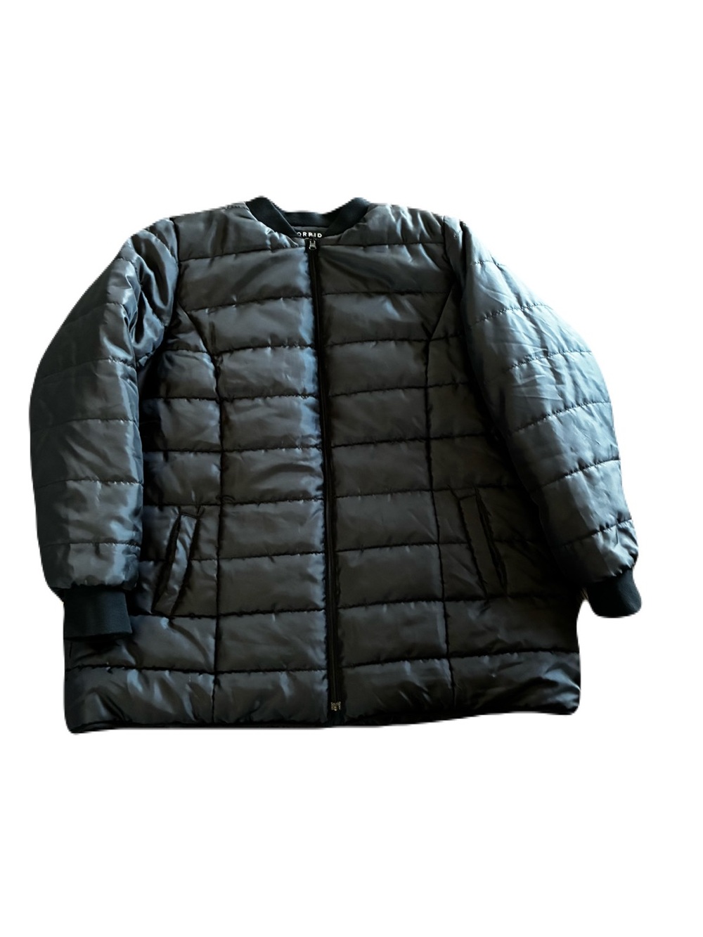 Torrid Feel The Fit Black Collarless Heavy Winter Puffer Jacket Size 1/1X